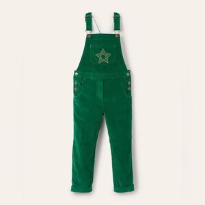 Mini Boden Velvet Overalls Star Embroidery 11/12 NWT